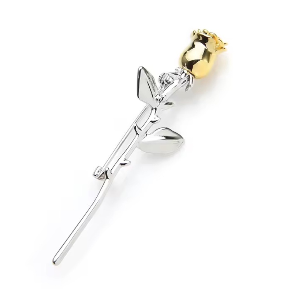 Charming Rose Gold Silver Brooch